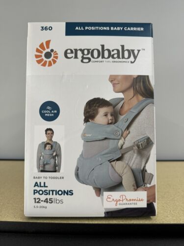 Porte-bébé ergonomique en maille air cool Ergobaby Omni 360 - tweed bleu - Photo 1 sur 5