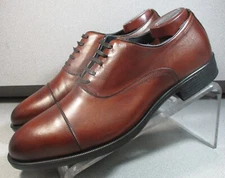 246332 MSi60 FLYNCH MEN'S SHOE 9.5 M TAN LEATHER MADE IN ITALY JOHNSTON & MURPHY