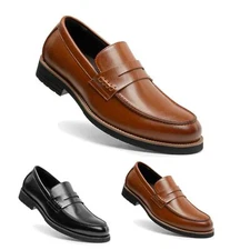 Mens Slip On PU Penny Loafers Business Shoes Classic Formal Shoes Dress Shoes