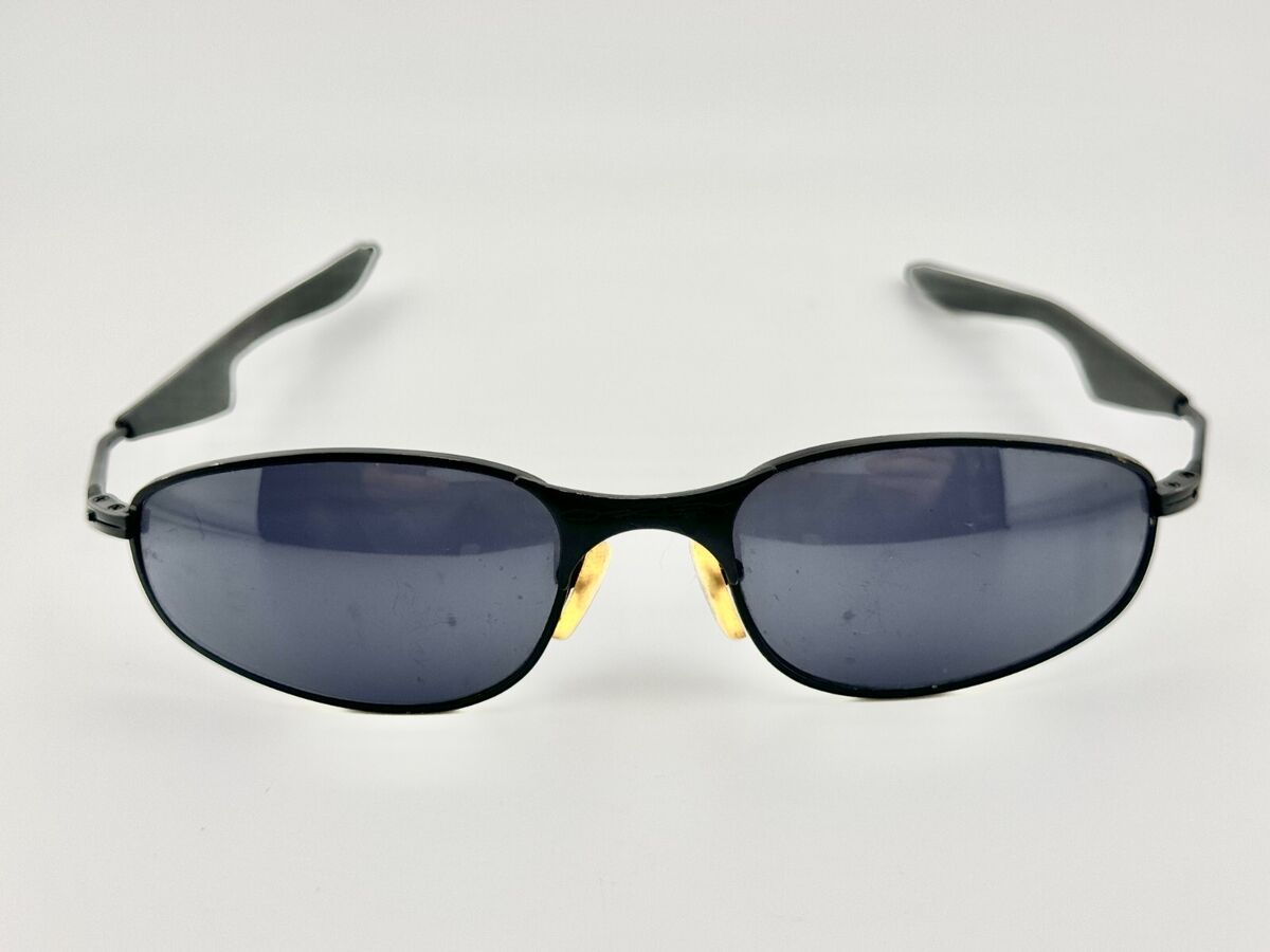 Vintage Oakley Sunglasses E Wire Black W/ Gray Mirror Lens Vintage Oakley Sunglasses E Wire Black W/ Gray Mirror Lens