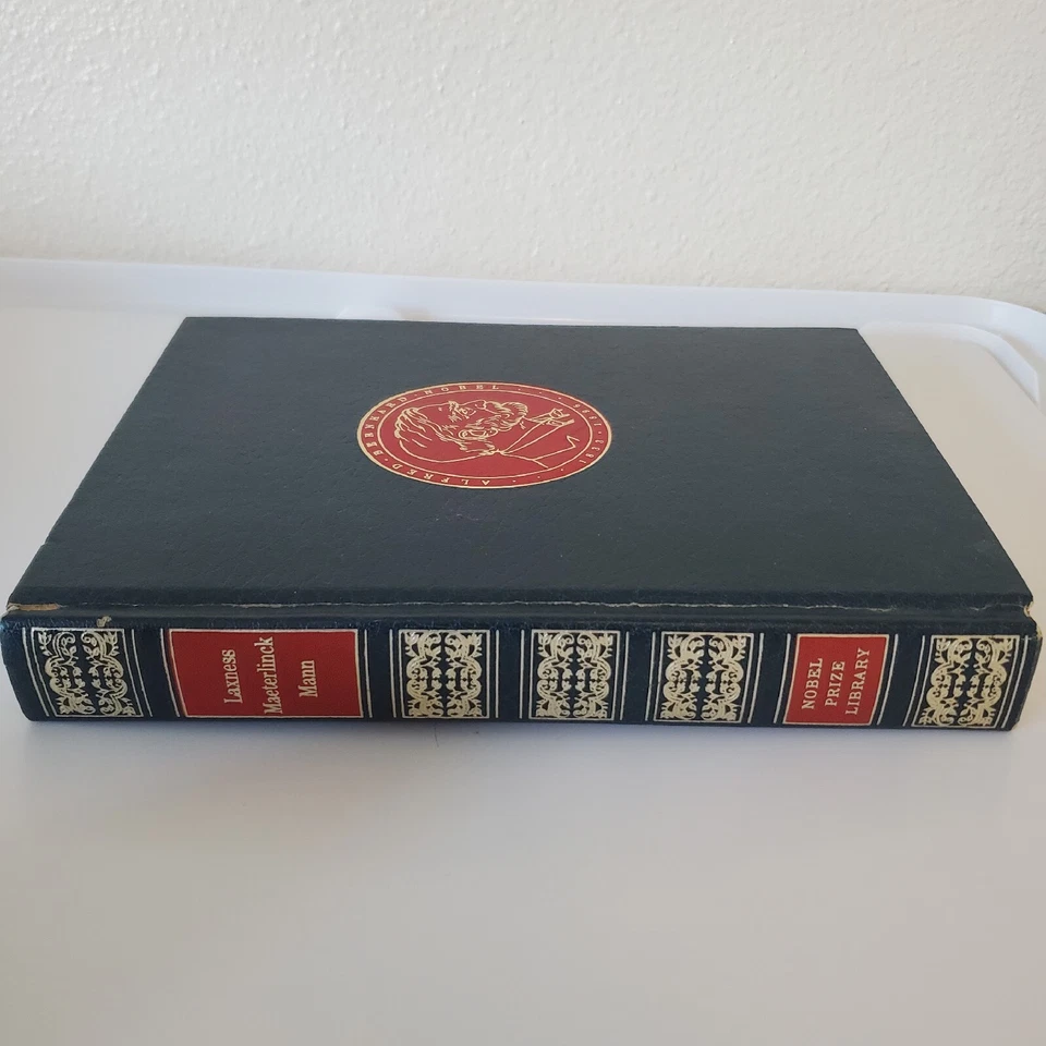 Nobel Prize Library Laxness Maeterlinck Mann Hardcover Book 1971 1st Ed Flawed - Image 3 of 4