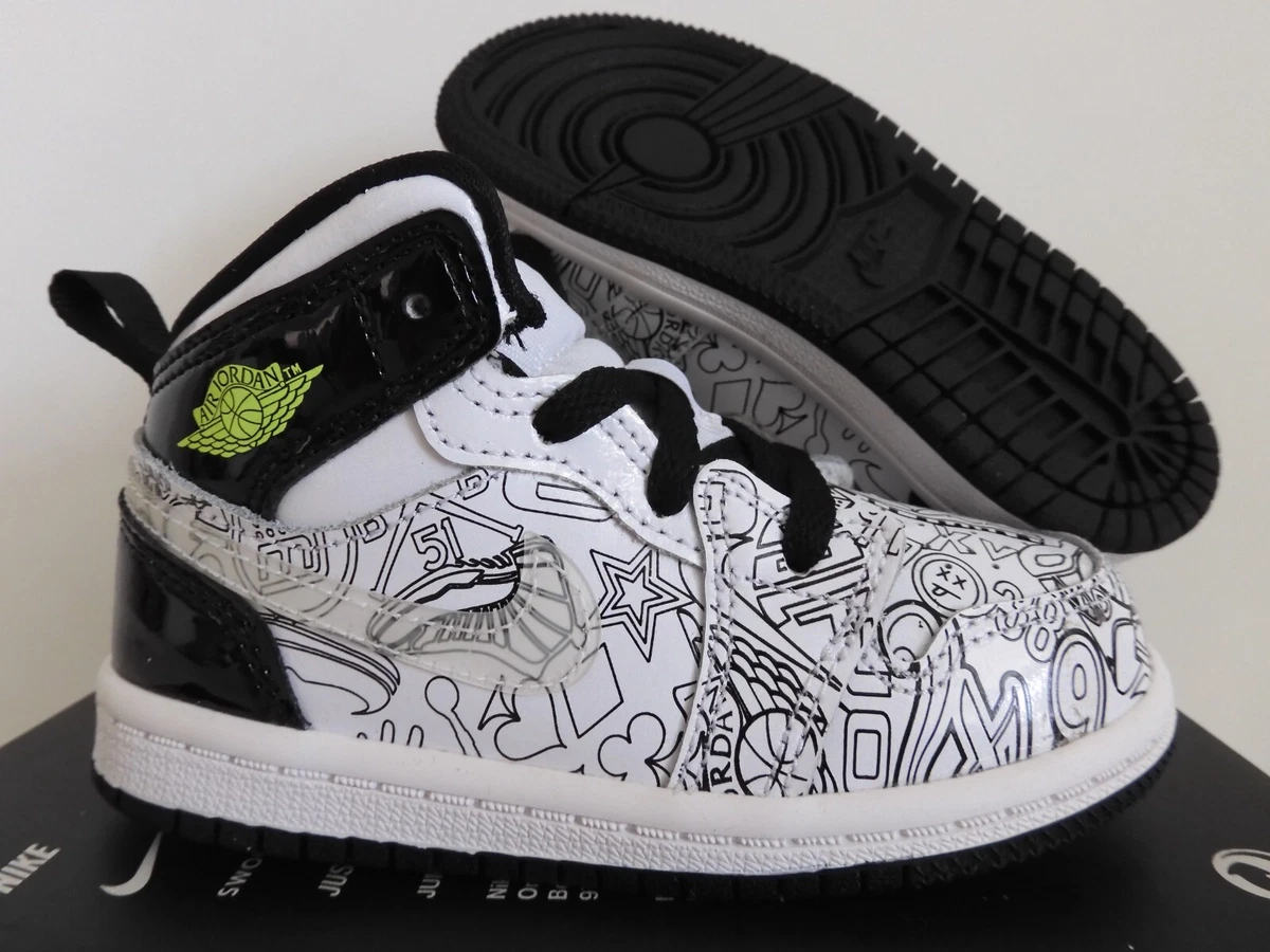 NIKE AIR JORDAN 1 MID SE (TD) WHITE-BLACK-VOLT