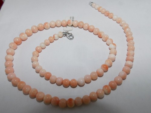 Necklace italian in Pink Coral Women of Vintage and Natural Gemstone genuine for - Picture 4 of 6
