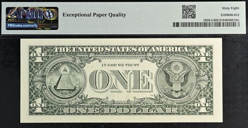 2003 $1 Federal Reserve Note PMG 68EPQ 2nd finest low serial number birthday 607 - Picture 4 of 4