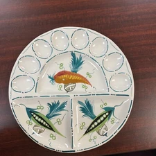 Hand painted Deviled Egg/ Relish Dish