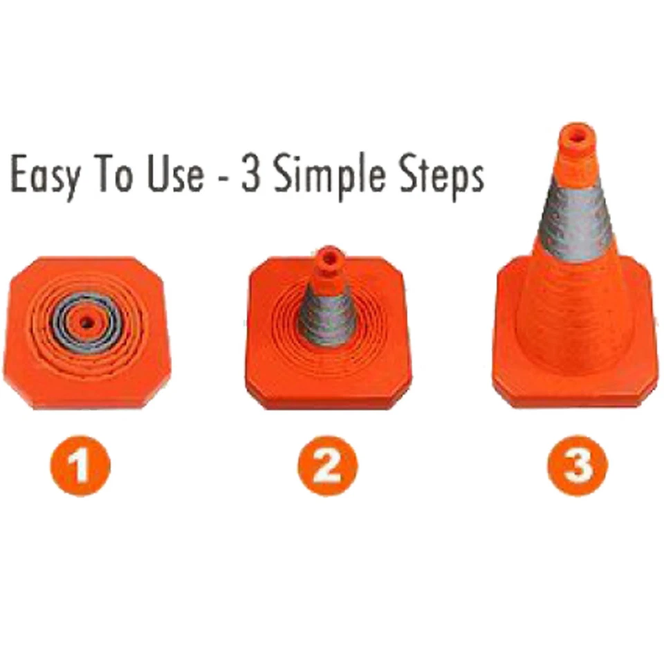 Folding Collapsible Cone Highway Traffic Multi Purpose Reflective Safety Cone - Image 3 of 4