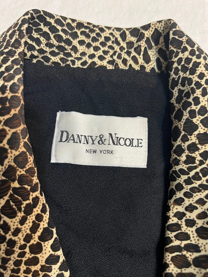 Maxi Vestido Danny & Nicole Para Mujer Negro Doble Pecho L De Colección Look Estampado Animal Foto 4 de 4