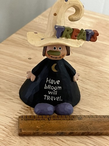 Adorable Witch “Have Broom Will Travel” Figure Halloween 3.5” - Picture 4 of 5