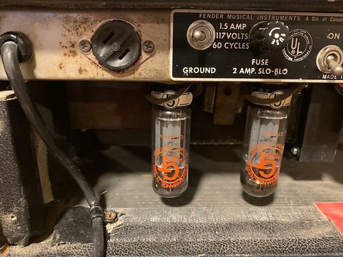 1966-67 Fender Black Panel Bassman head. EL34 output tubes. - Picture 6 of 11