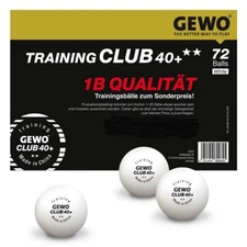 Gewo Table Tennis Training Club 2 star 40+** White Ball- 72/box