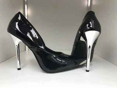 39 40 US 9 patent PLeaser Black pumps HEAT 12 13cm Sexy high heels - Photo 1/4