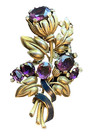TRIFARI Alfred Philippe Amethyst Crystal Blue Enamel Bell Flower Floral Clip/Pin — photo 6