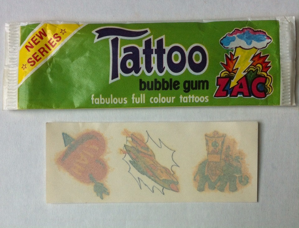 Vintage 1987 Sterling Corp ZAC Bubble Gum & Tattoo Wrapper