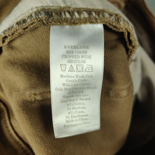 Everlane Pants Wmns Size 8 Golden Brown Wide Leg Cropped High Rise 5 Pocket Jean - Picture 5 of 11