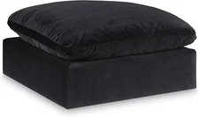 189Black-Ott Comfy Collection Modern | Contemporary Velvet Upholstered Ottoman w