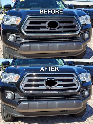 POWECHOX Chrome Front Grille Bumper Grill Compatible with Toyota Tacoma 2016 2017 2018 2019 2020 2021 2022 Models
