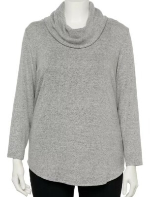 APT. 9 FUZZY COWLNECK SWEATER PULLOVER TOP WOMEN'S PLUS SIZE 2X **NEW IN PKG!**