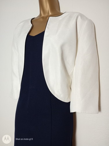 Jacques Vert Mother of the bride outfit size 22 wedding navy blue dress jacket - Picture 2 of 3