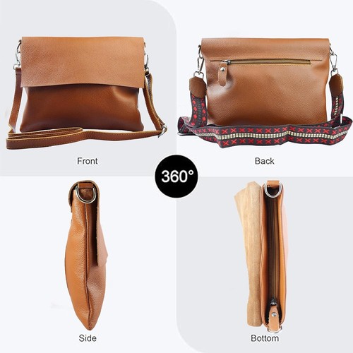Leatherax Damen Umhängetasche - Echtleder Medium Sling Handtasche für Alltag U - Bild 3 von 8