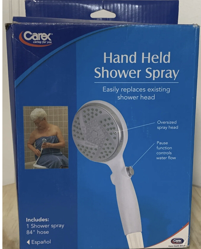 Carex HandHeld Shower Spray Carex 84” Hose 1 Shower Sprayer Box