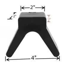 'V' Bow Stop Roller Boat Trailer Rubber Bow Stop V-Block 2-Inch by 2-Inch 3/8"