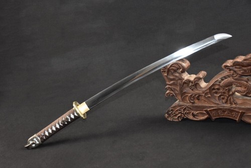 78 cm Militär Schwert Japanisch Samurai Katana Hoch Manganstahl Klinge Holz Saya - Bild 7 von 12