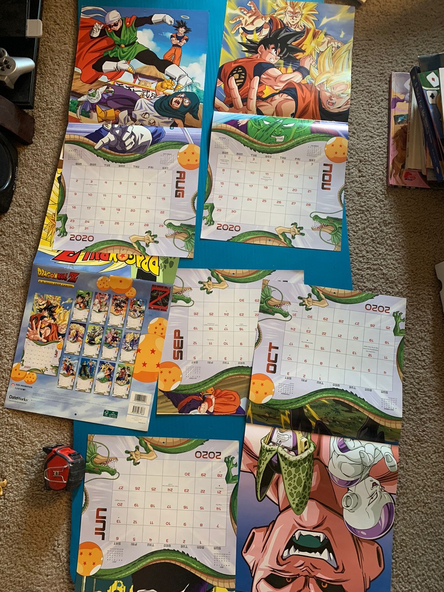 Dragon Ball Z 2020 calendar Poster LOT DBZ artwork 12” x 12 Dragon Ball Z 2020 calendar Poster LOT DBZ artwork 12” x 12