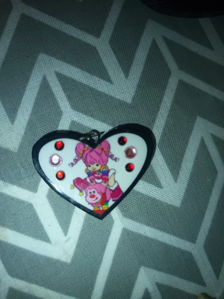 Rainbow Brite 80s Pendant Necklace Cartoon Girl Power Jewelry Lot Glass Cab  Foto 4 de 4