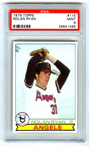 NOLAN RYAN~CALIFORNIA ANGELS~1979 TOPPS PSA-9 MINT 47-YEAR-OLD BASEBALL CARD#115
