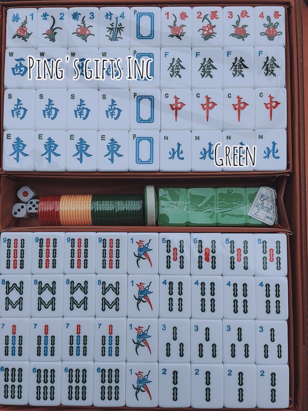 Mahjong - Brasil, Jogo Nese Mahjong, Mahjong Set Play, Conjunto portátil  Majiang com 144 telhas numeradas