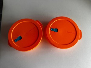 Tupperware Menüteller, Genraucht  Mikrowelle, 3 Fächer, Orange 2 Stück