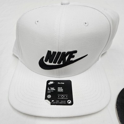 Nike Dri-FIT Pro White Snapback Hat White Black FB5380-100 Men's