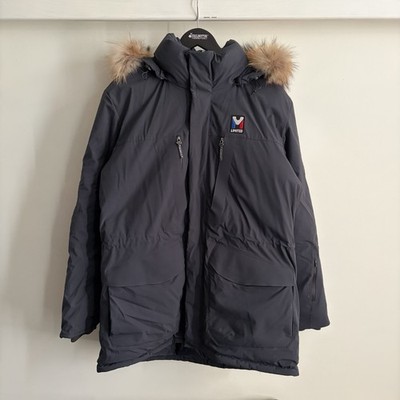 Millet 100cm Down Jacket Navy Blue Fur Hood Parka Winter Jacket Women s Large