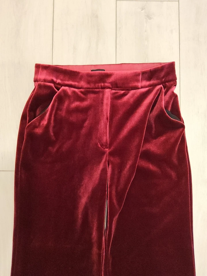 Pantalones de vestir Express de terciopelo para mujer pantalones acampanados tiro súper alto talla 10R Foto 3 de 4