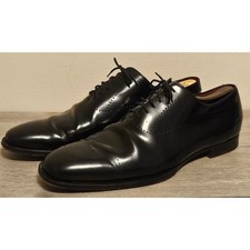 Gucci Mens Black Leather Medallion Toe Oxford Dress Shoes Size 13 D 124879 Italy