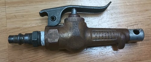 Vintage Schrader Brass Blow Nozzle with Male Fitting