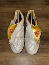 Rare White Flames Adidas Predator Powerswerve FG Football Boots 2008 size UK 9