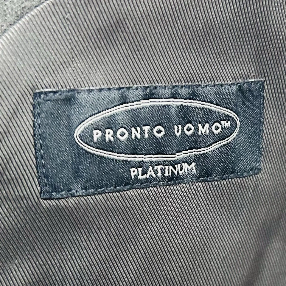 Abrigo deportivo Pronto Uomo 46R platino 100 % lana gris dos botones doble ventilación Foto 3 de 4