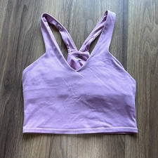 Alo Yoga Bra Womens Small Pink Airbrush Real Bra Tank Yop Pullover Shirt Gym M
