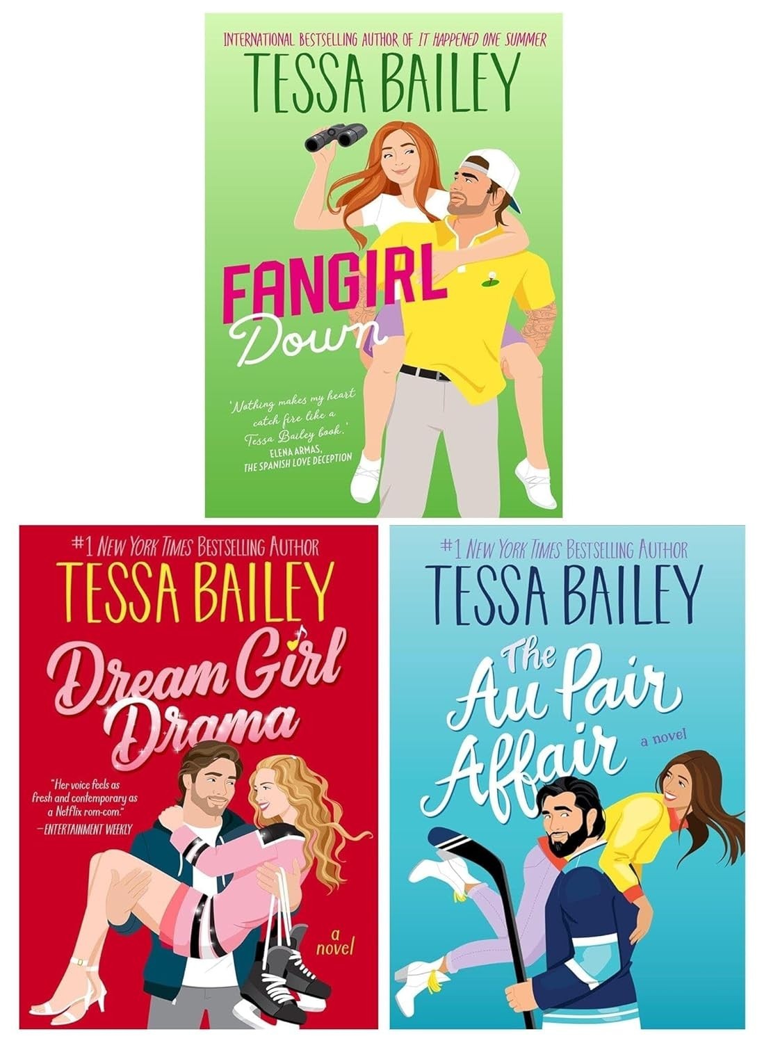 Big Shots Series  3 Books Collection Set By Tessa Bailey  Fangirl Down,Pair Affa