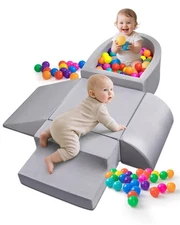 Baby Climbing Blocks, Soft Play Set for Crawling Baby 6-12 Months, Anti-Slip ...