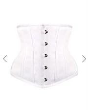 Corset Story White Satin Steel Boned Instant Shape Underbust Corset Size 20 UK