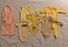 Baby Girl Clothes Lot 6 Piece Bundle 0-6M Tops One Piece Swaddle Infant Mixed