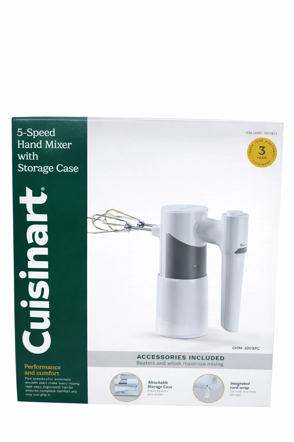 NEW Cuisinart 5 Speed Hand Mixer with Storage Case, White, CHM-300SPC
Opens in a new window or tab