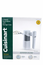 NEW Cuisinart 5 Speed Hand Mixer with Storage Case, White, CHM-300SPC