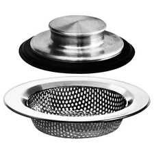 2 Pack - Kitchen Sink Drain Strainer & Sink Stopper, Stainless Steel Kitchen ...
