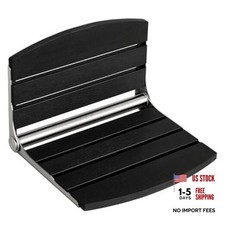 17.5" Wall Mounted Shower Seat, Fold Down Shower Seat Wall Mounted, HDPS Black