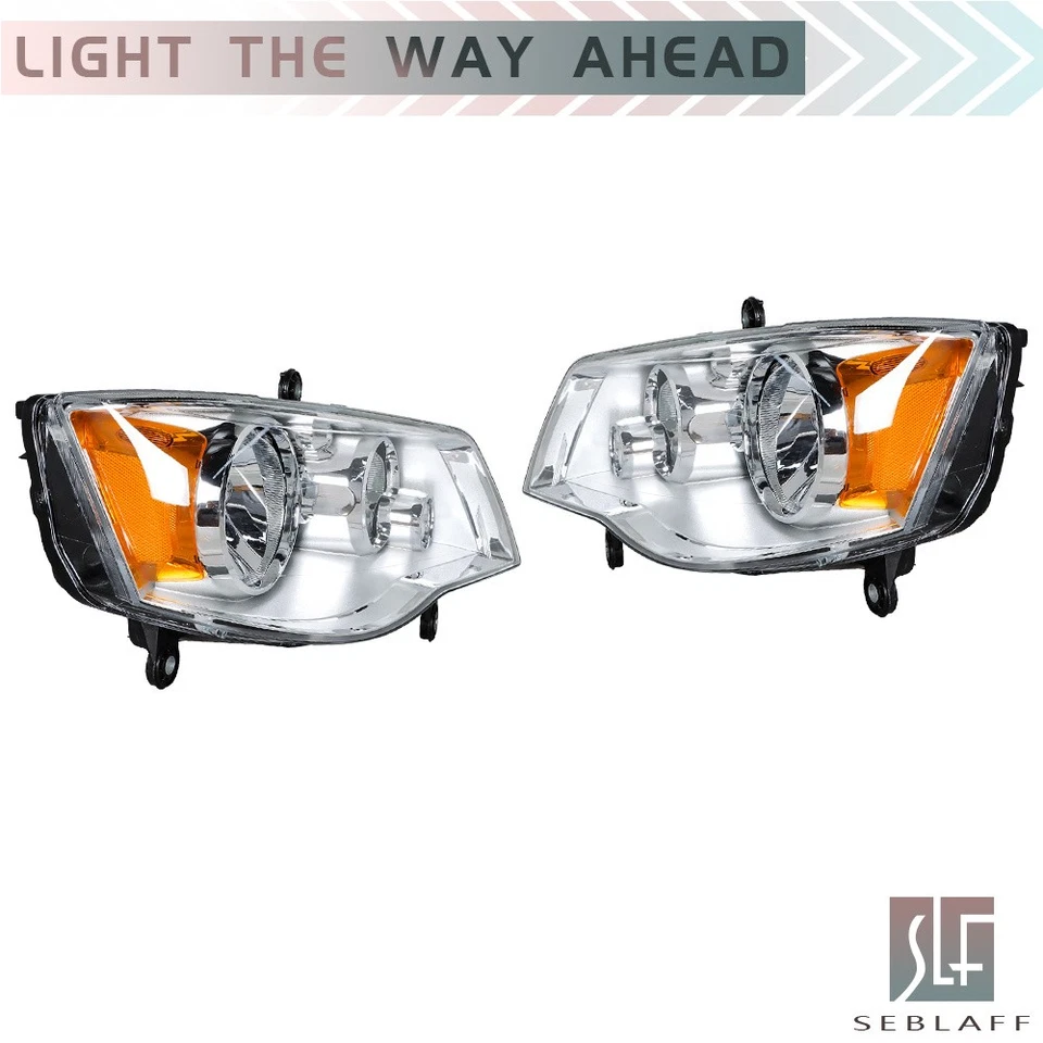 Par de faros para Dodge Grand Caravan 2011-2019 Chrysler Town&Country 2008-2016 Foto 4 de 4