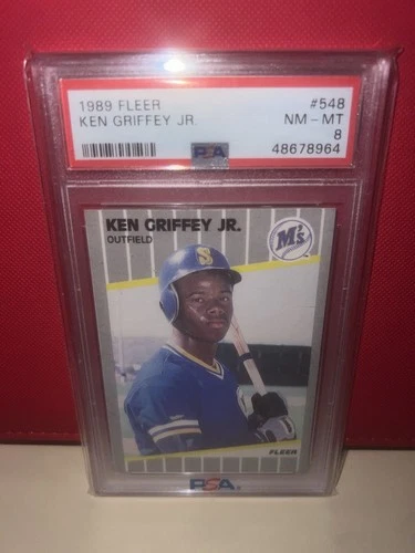 1989 Fleer Ken Griffey Jr #548 (RC) PSA 8