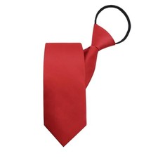 Zipper Ties for Men, Adjustable Mens Ties with Zip, Pre-Tied Men's Neckties Red